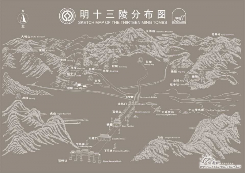 十三陵皇陵分布图高清版